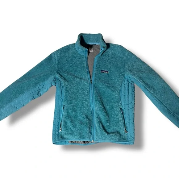 Patagonia Women’s Retro X Full Zip Long Sleeve Cozy Teal Fleece Jacket - Picture 6 of 15